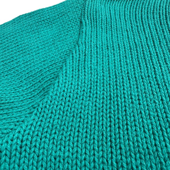 VTG EastWind by Alps Teal Knit Sweater W/ Sailboat Design Crew Nautical Style M - Picture 2 of 16